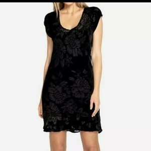 Johnny Was Black Velvet Burn-Out Dress with Slip Size M